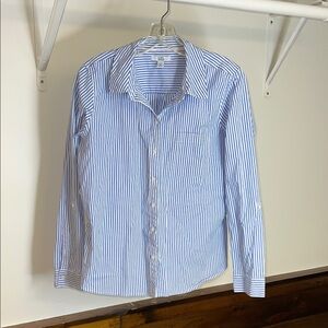 Croft & Barrow White and Blue Button Down Striped‎ Shirt- MP